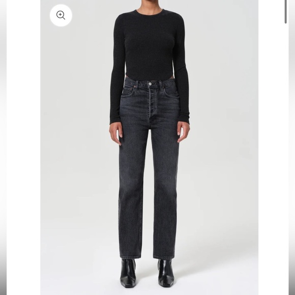 AGOLDE High Rise 90s Pinch Jeans - Black- Size 23 - Picture 2 of 14